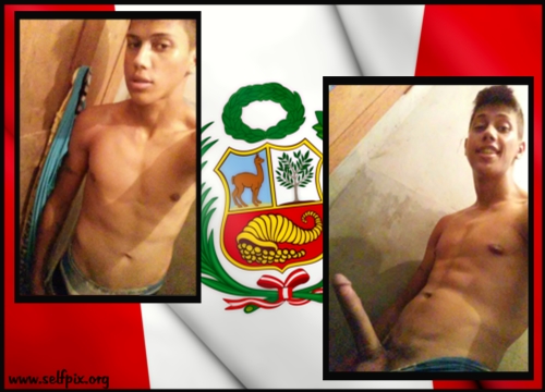 Panco - Bisexual Teen boy from Peru takes self-shots of his long uncut cock!